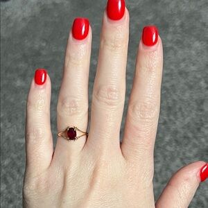 14k solid yellow Gold Ruby Ring